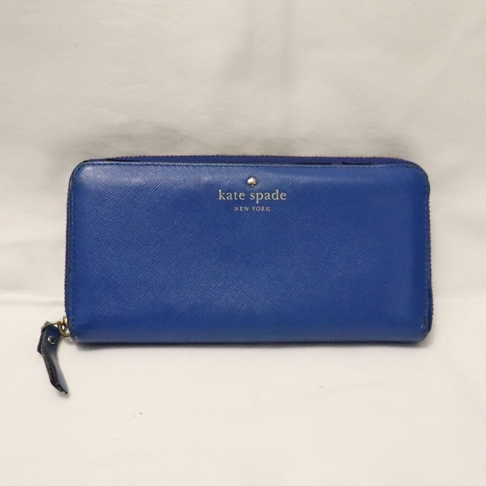 Kate Spade‎ Women's Lacey Blue Wrap Around Zipper Long Pocket Wallet